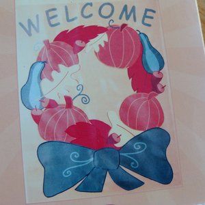 Welcome autumn harvest porch flag 28"x40"